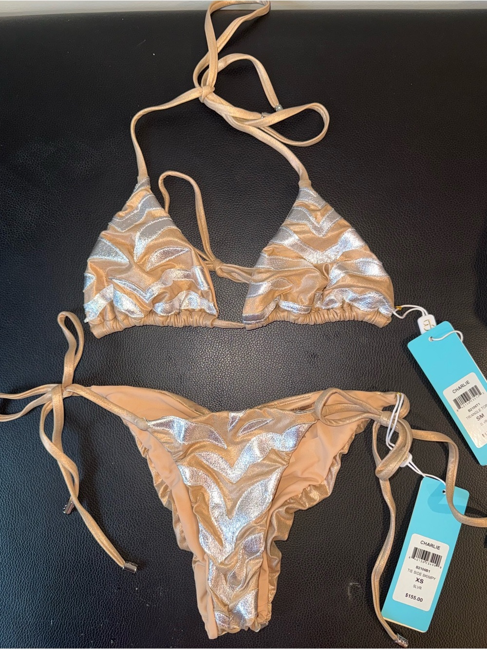 Beach Bunny bikini set, top - SM, bottoms - XS